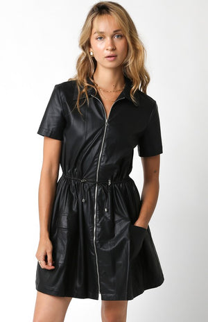 MARJORIE PU DRESS IN BLACK