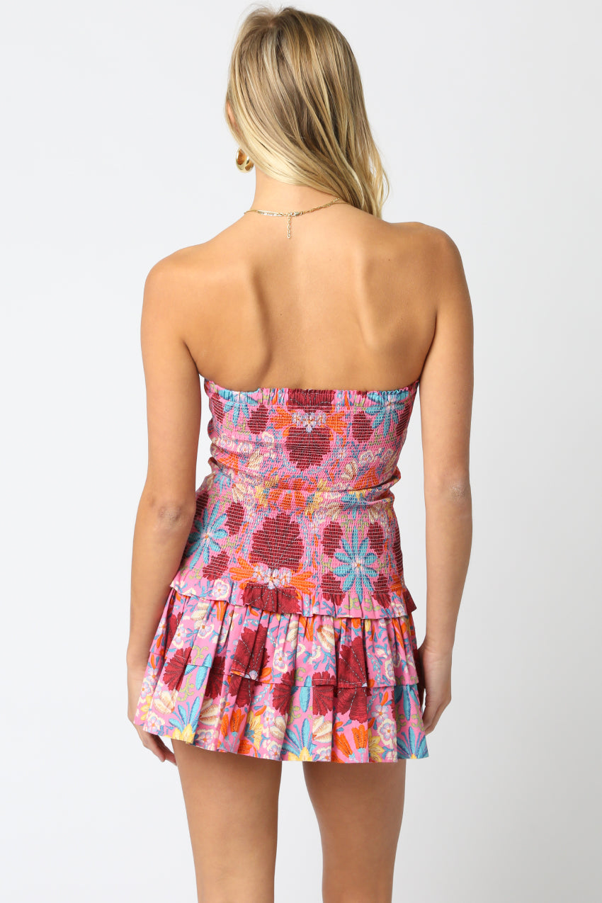 PIPPA STRAPLESS TIERED MINI DRESS