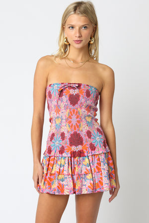 PIPPA STRAPLESS TIERED MINI DRESS