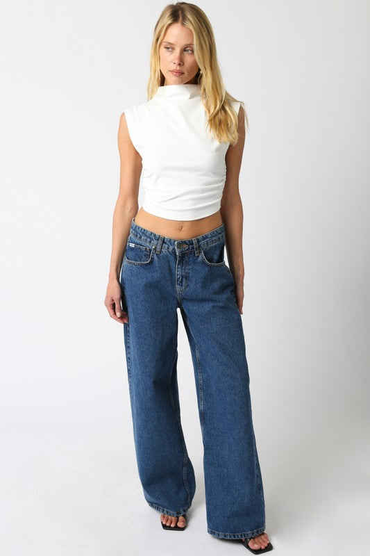 SARAH CROPPED TOP IN IVORY
