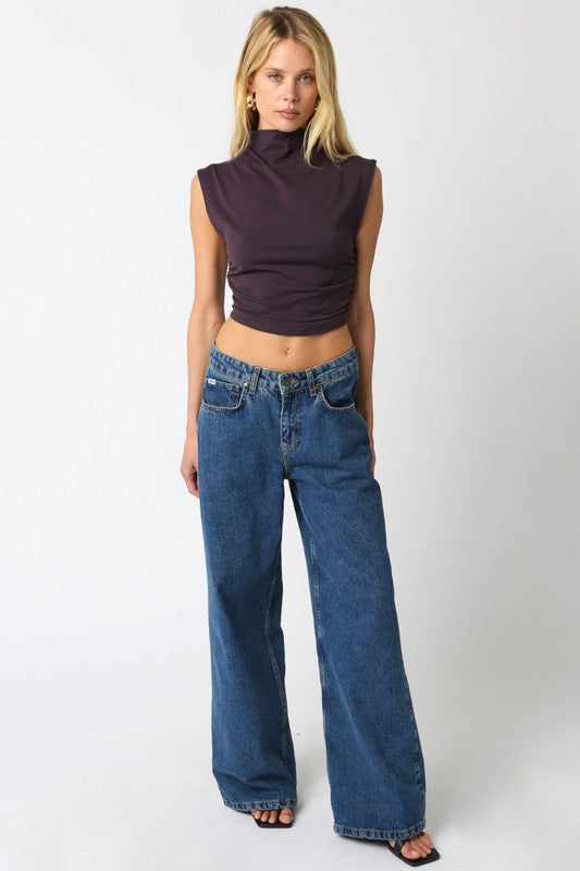 SARAH CROPPED TOP IN PLUM