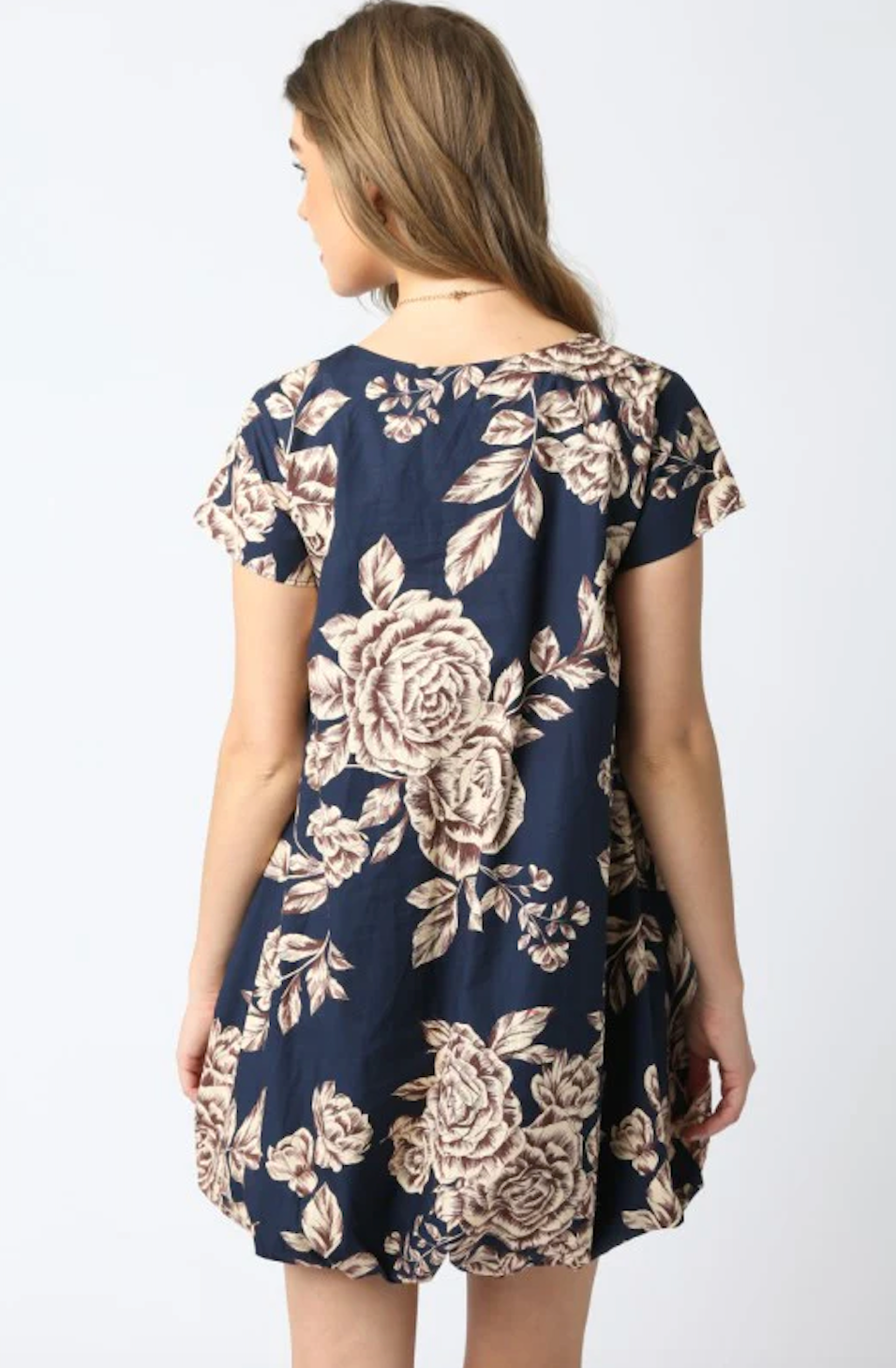 LILA FLORAL BUBBLE DRESS IN NAVY