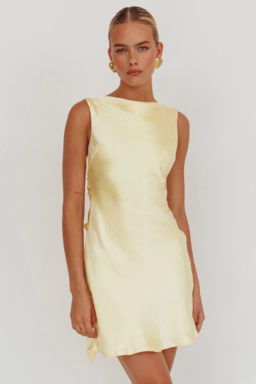 BUTTERCUP MINI DRESS IN BUTTER YELLOW