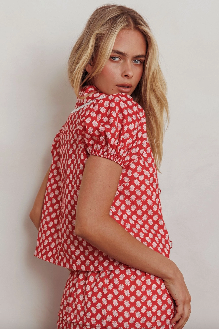 MAE TWO PIECE SET IN RED FLORAL