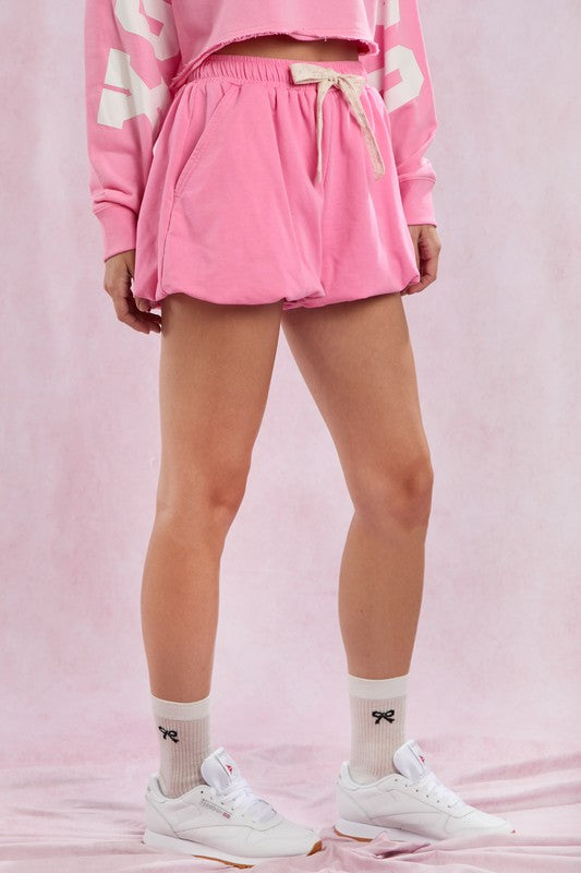 JULIET BUBBLE HEM MATCHING SET IN PINK