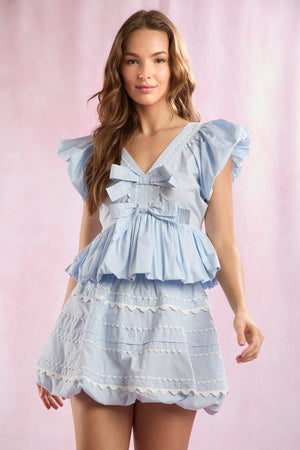 FLORA RIC RAC SET IN BABY BLUE
