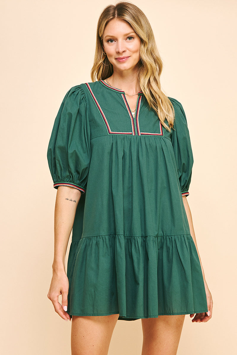 BRITT DRESS IN HUNTER GREEN