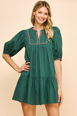 BRITT DRESS IN HUNTER GREEN