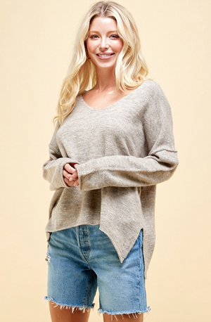 CLAIRE KNIT SWEATER IN OATMEAL