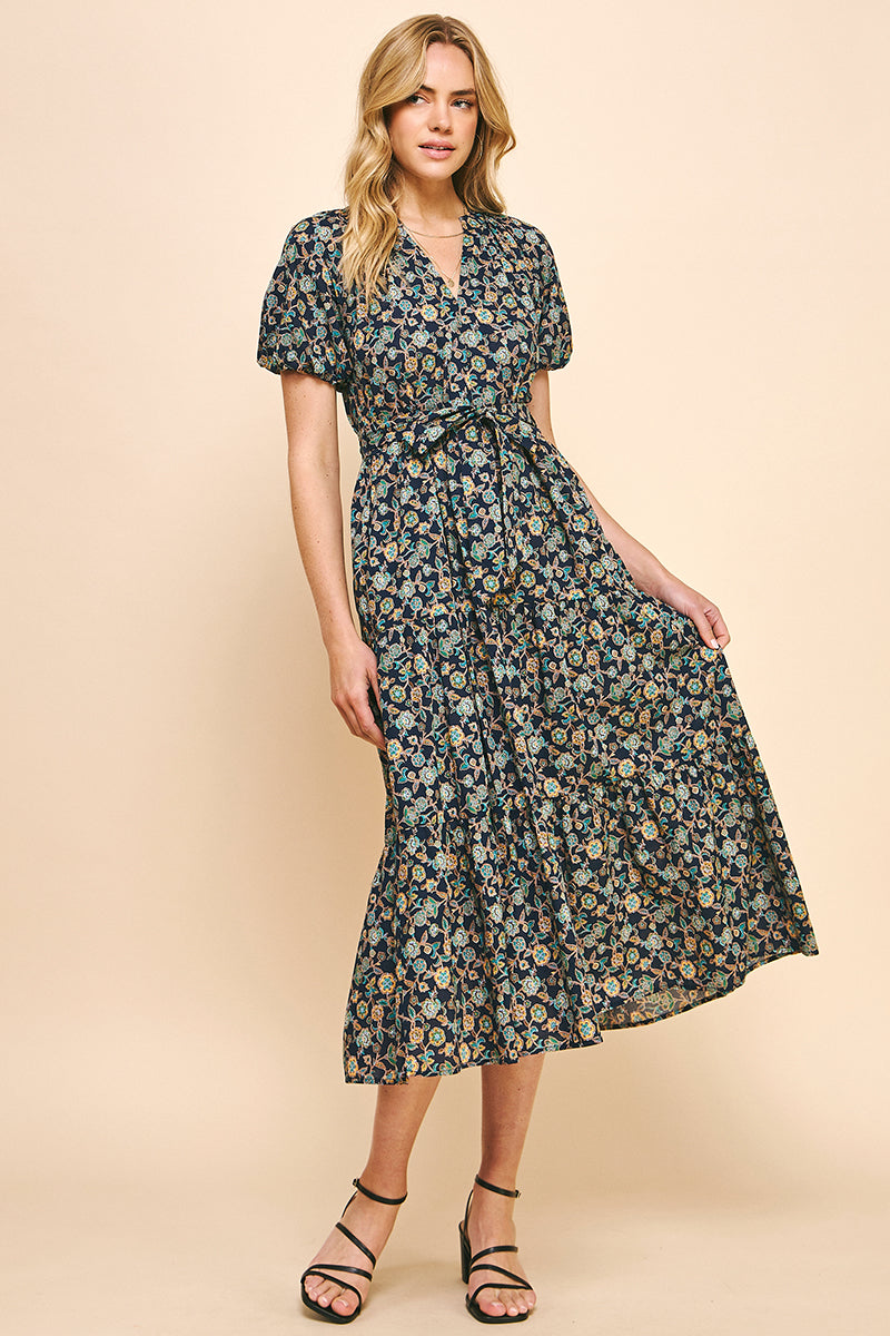 MORGAN MIDI DRESS IN NAVY