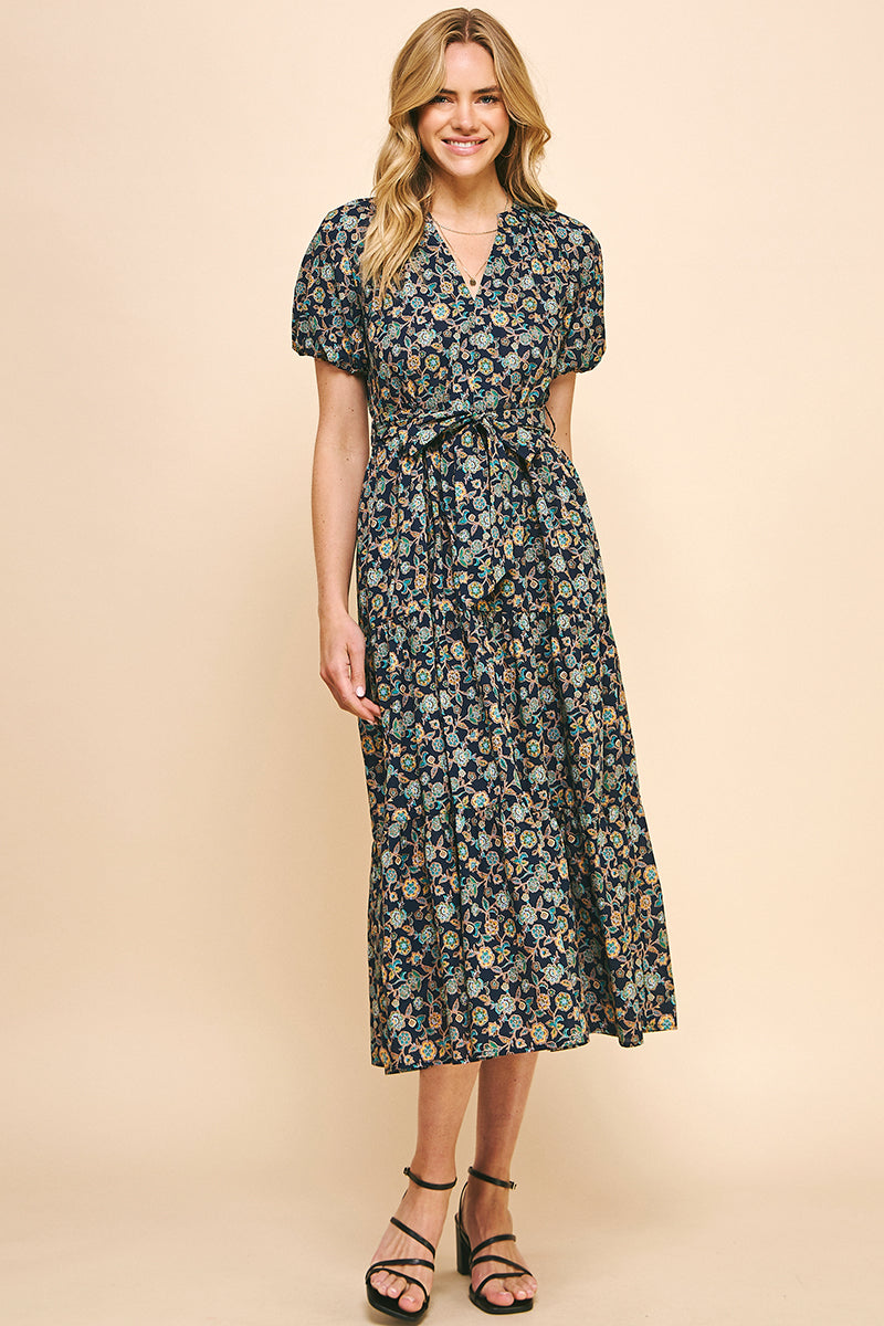 MORGAN MIDI DRESS IN NAVY