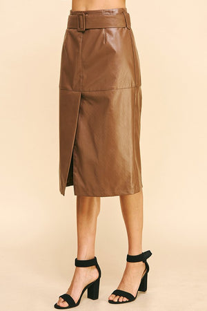 SIENNA MIDI SKIRT IN BROWN