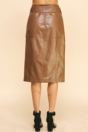 SIENNA MIDI SKIRT IN BROWN