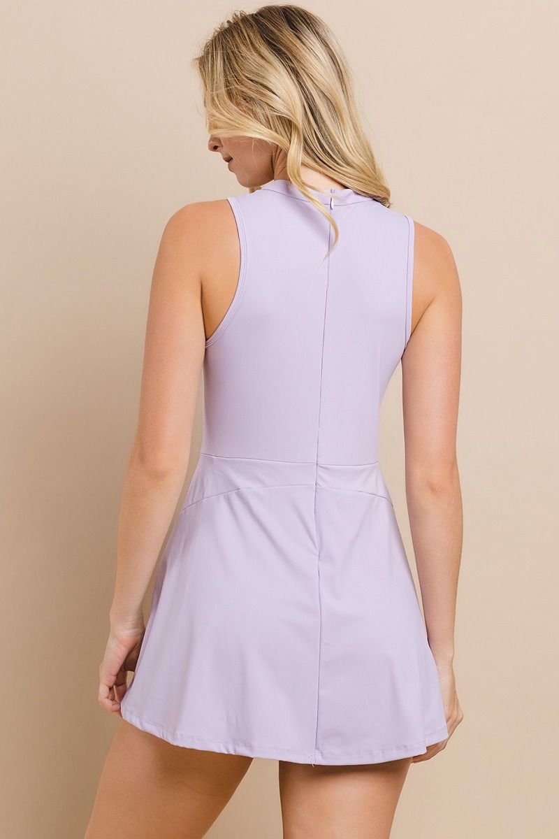 COCO SLEEVELESS ATHLETIC DRESS IN LAVENDER