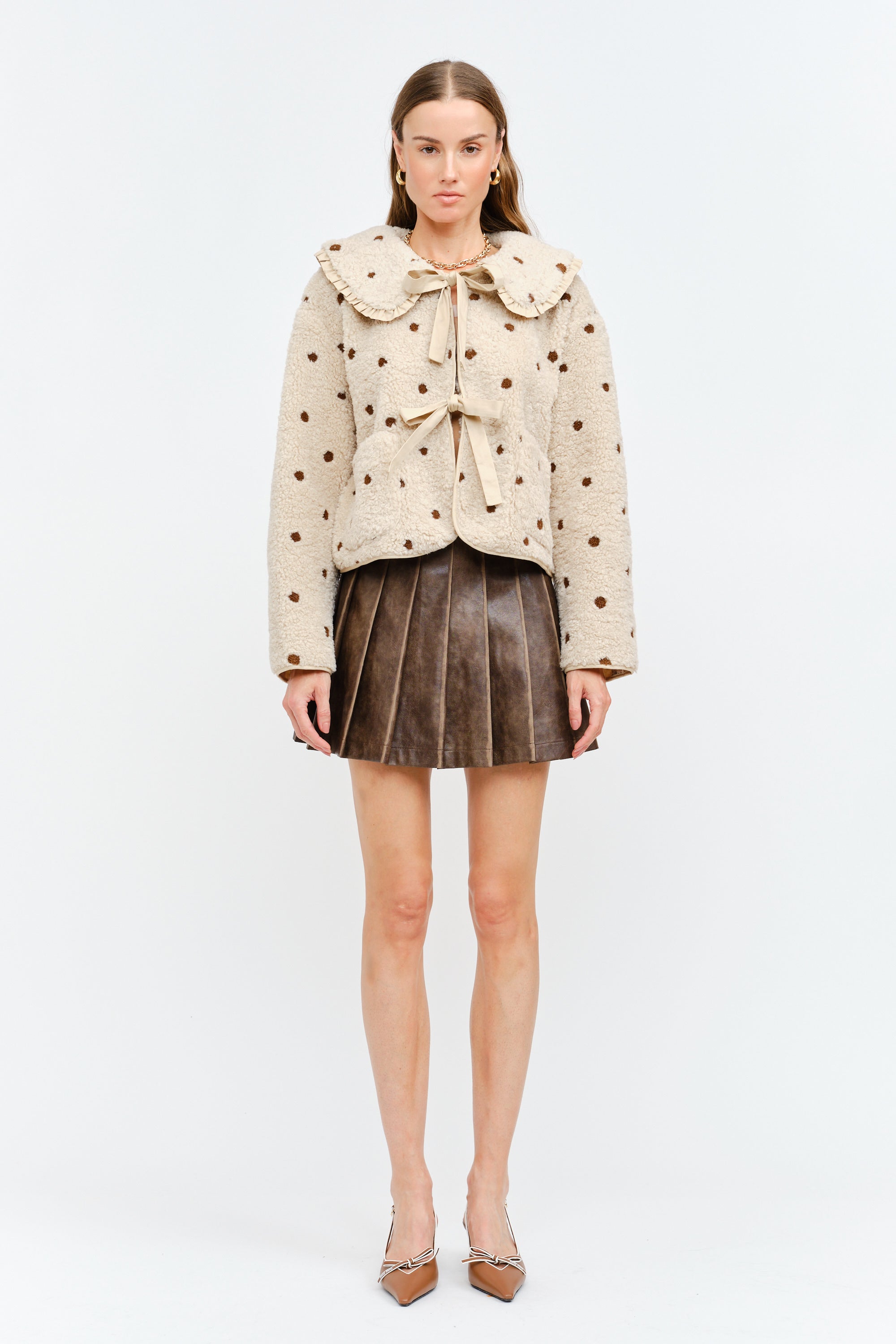 JEAN POLKA DOT JACKET IN NATURAL