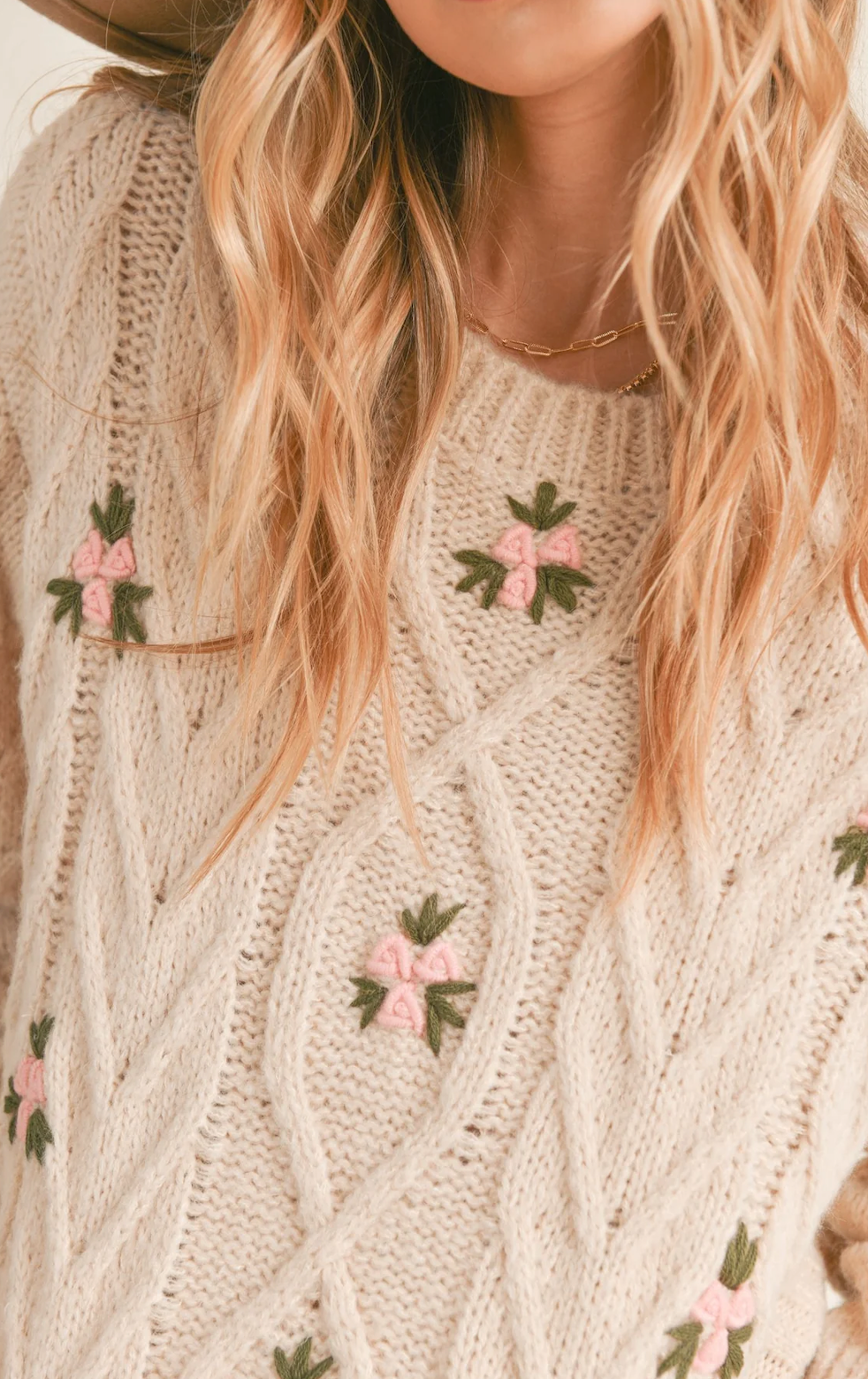 BLOOM OF YOUTH SWEATER IN CREAM