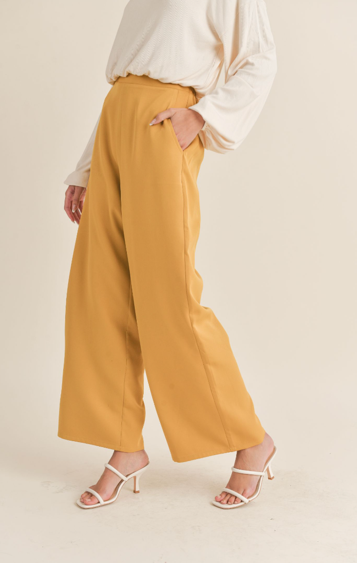 CARREY WIDE LEG PANT IN CHARTREUSE