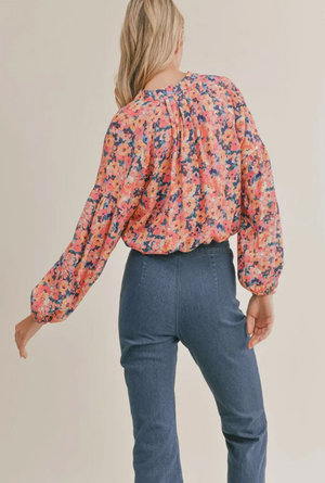 SADIE AND SAGE LIVING IN COLOR  FLORAL TOP