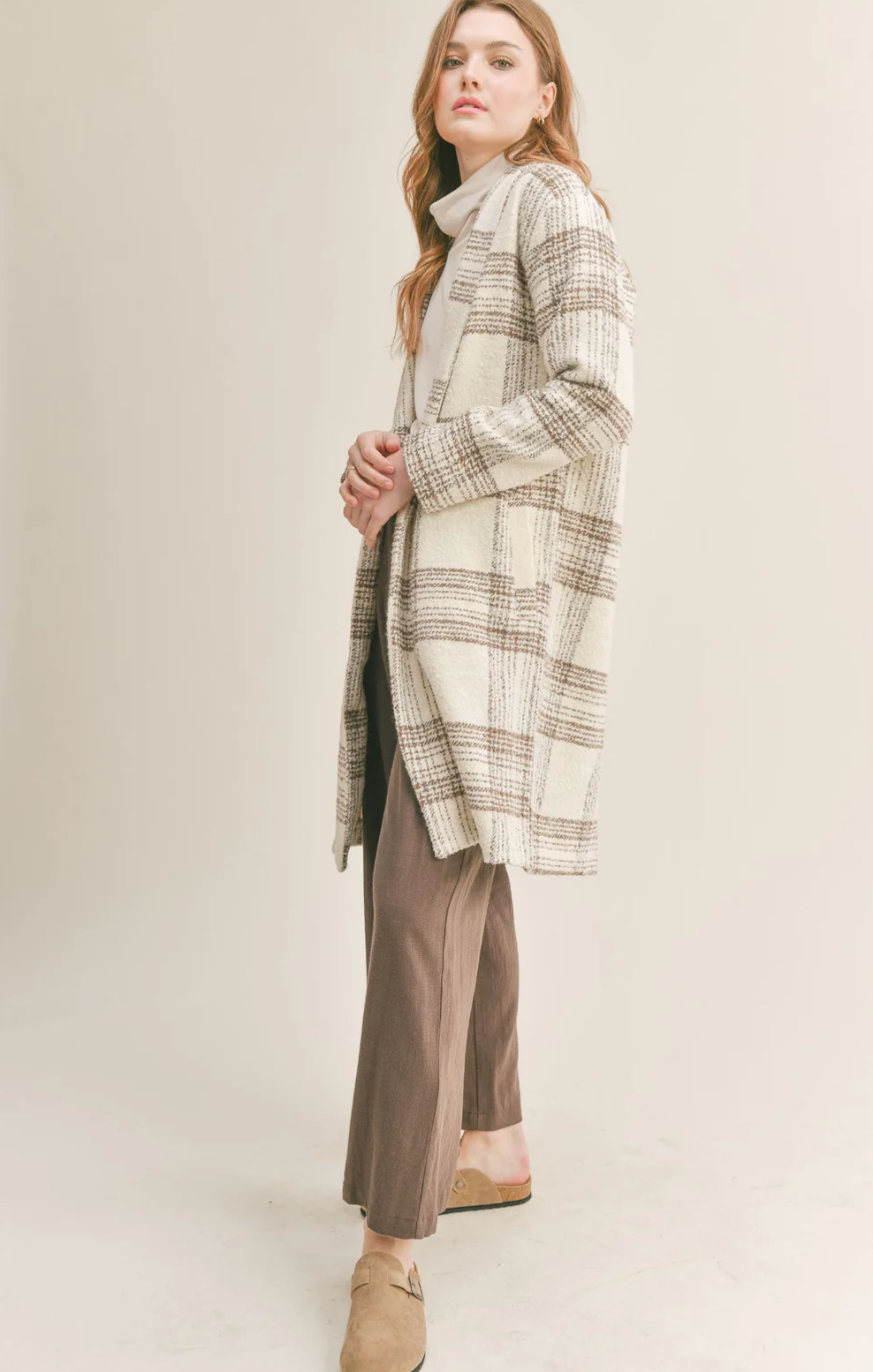 MORNING STROLL PLAID JACKET IN CREAM