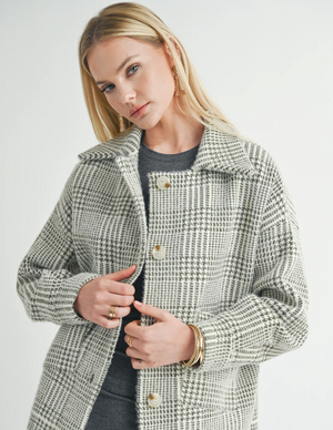 SAGE THE LABEL LOLA PLAID SWEATER JACKET