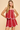 SCALLOPED HEM CONTRAST BINDING SLEEVELESS TOP AND SKIRT IN RED