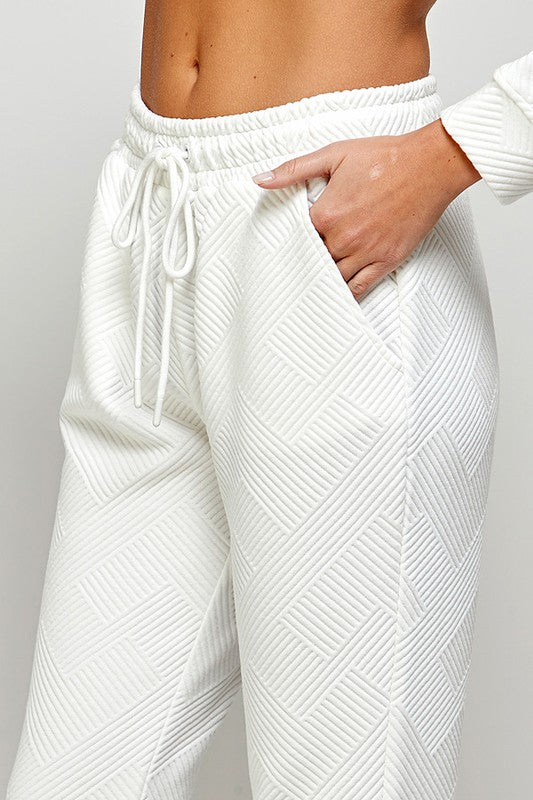 GRACE TEXTURED JOGGER IN WHITE