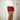 Woman wearing a red skort with a tonal bow print.