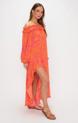 SHOW ME YOUR MUMU BOBBI MAXI DRESS IN FUCHSIA SHELLS