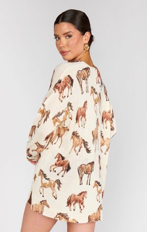 SHOW ME YOUR MUMU BONFIRE SWEATER IN WILD HORSES KNIT