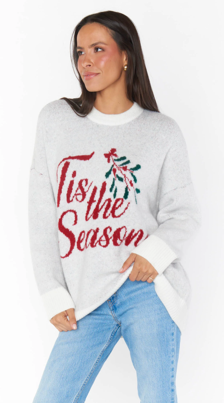 SHOW ME YOUR MUMU CLASSIC CREWNECK SWEATER IN SEASON GRAPHIC KNIT