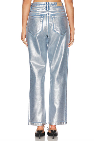 SHOW ME YOUR MUMU ICON JEANS IN SILVER COATED DENIM
