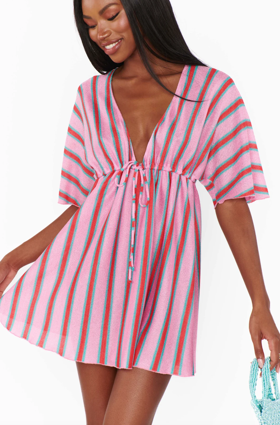 SHOW ME YOUR MUMU KENZIE TUNIC DRESS IN PORTO STRIPE