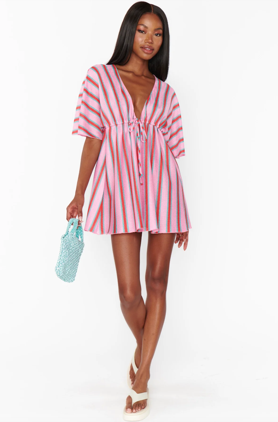 SHOW ME YOUR MUMU KENZIE TUNIC DRESS IN PORTO STRIPE