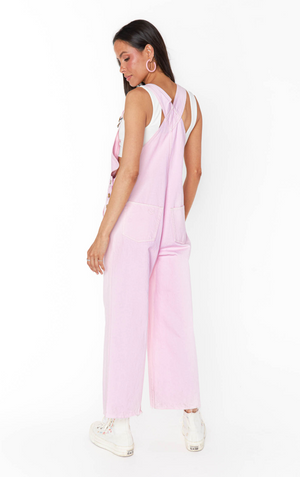 SHOW ME YOUR MUMU MARFA OVERALLS IN SOFT PINK