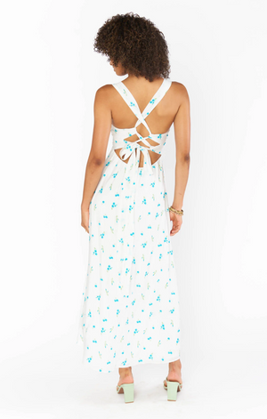 SHOW ME YOUR MUMU MARMONT MIDI DRESS IN BLUEBELL DAISY
