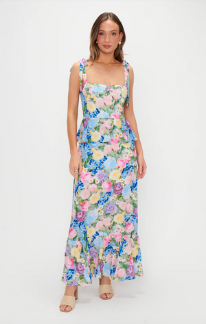 SHOW ME YOUR MUMU PAXTON MIDI DRESS IN FLOWER SHOP