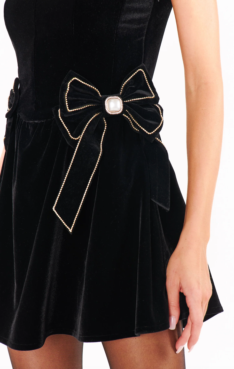 SHOW ME YOUR MUMU RICCI SKORT DRESS IN BLACK VELVET
