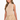 A woman modeling a sleeveless beige knit top and matching beige mini skirt against a plain white studio background.