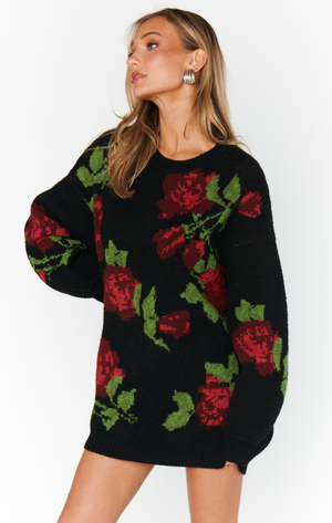 SHOW ME YOUR MUMU SUMMIT SWEATER IN ROSES