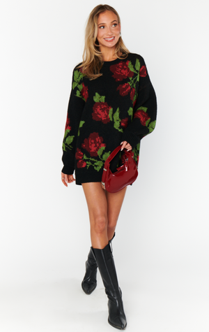 SHOW ME YOUR MUMU SUMMIT SWEATER IN ROSES