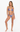 GIRL WEARING A SARDINE PRINT BIKINI.