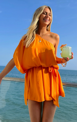 SHOW ME YOUR MUMU TRISH DRESS IN TANGERINE