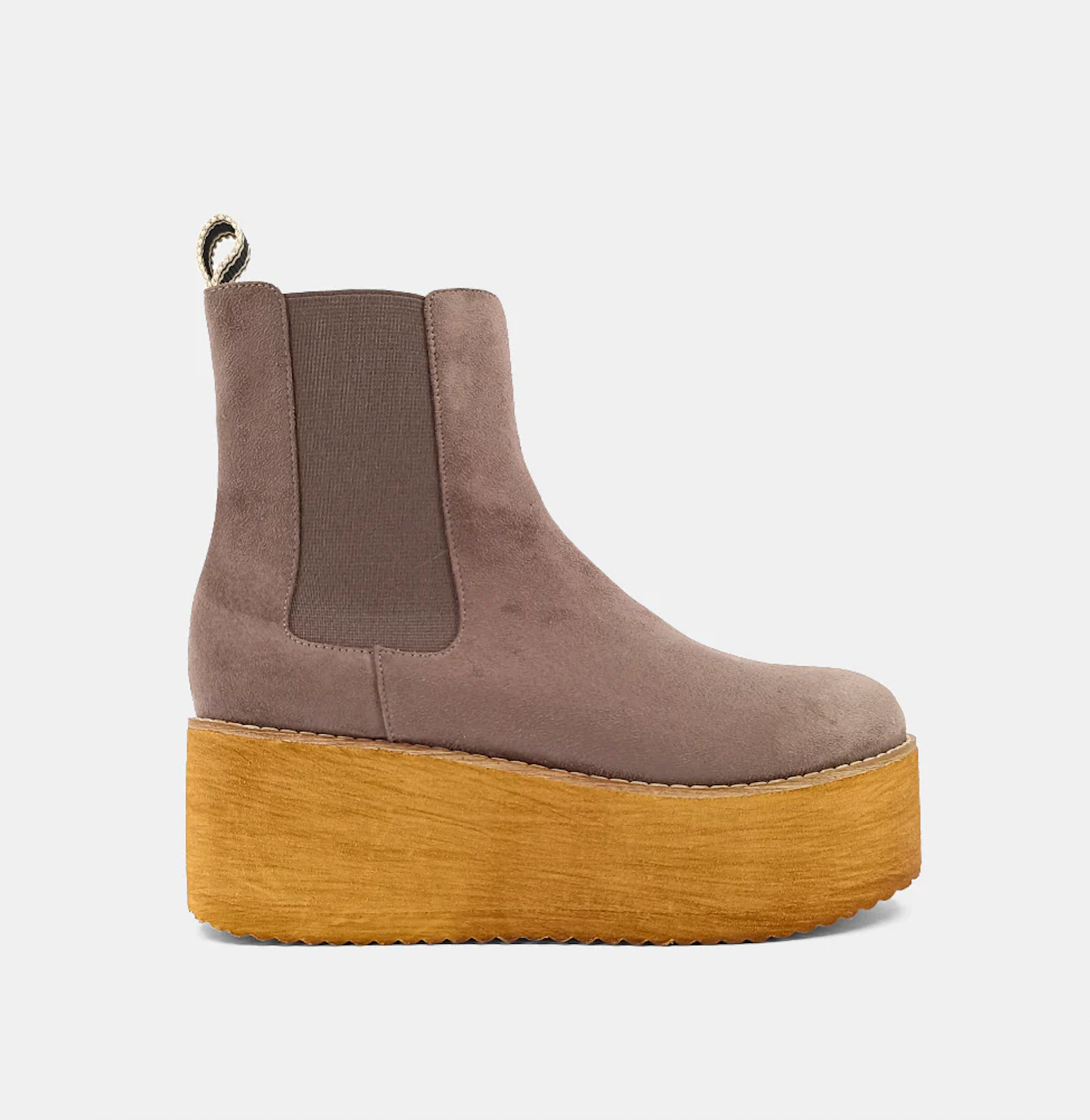 SHUSHOP YOSHI BOOTS IN TAUPE SUEDE