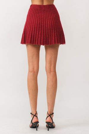 GABRIELLE KNIT SKIRT IN COGNAC