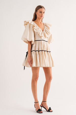 HAZEL MINI DRESS IN NATURAL