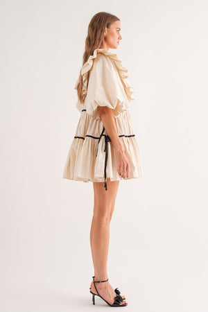 HAZEL MINI DRESS IN NATURAL