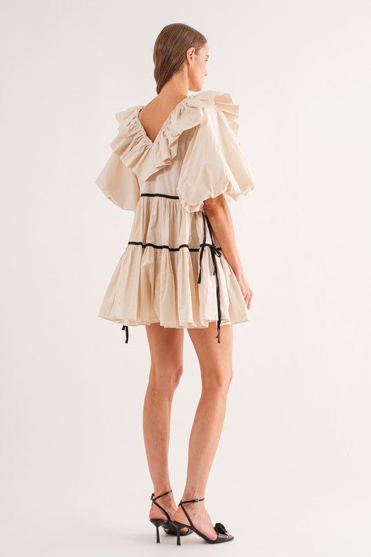 HAZEL MINI DRESS IN NATURAL
