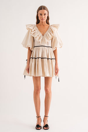 HAZEL MINI DRESS IN NATURAL