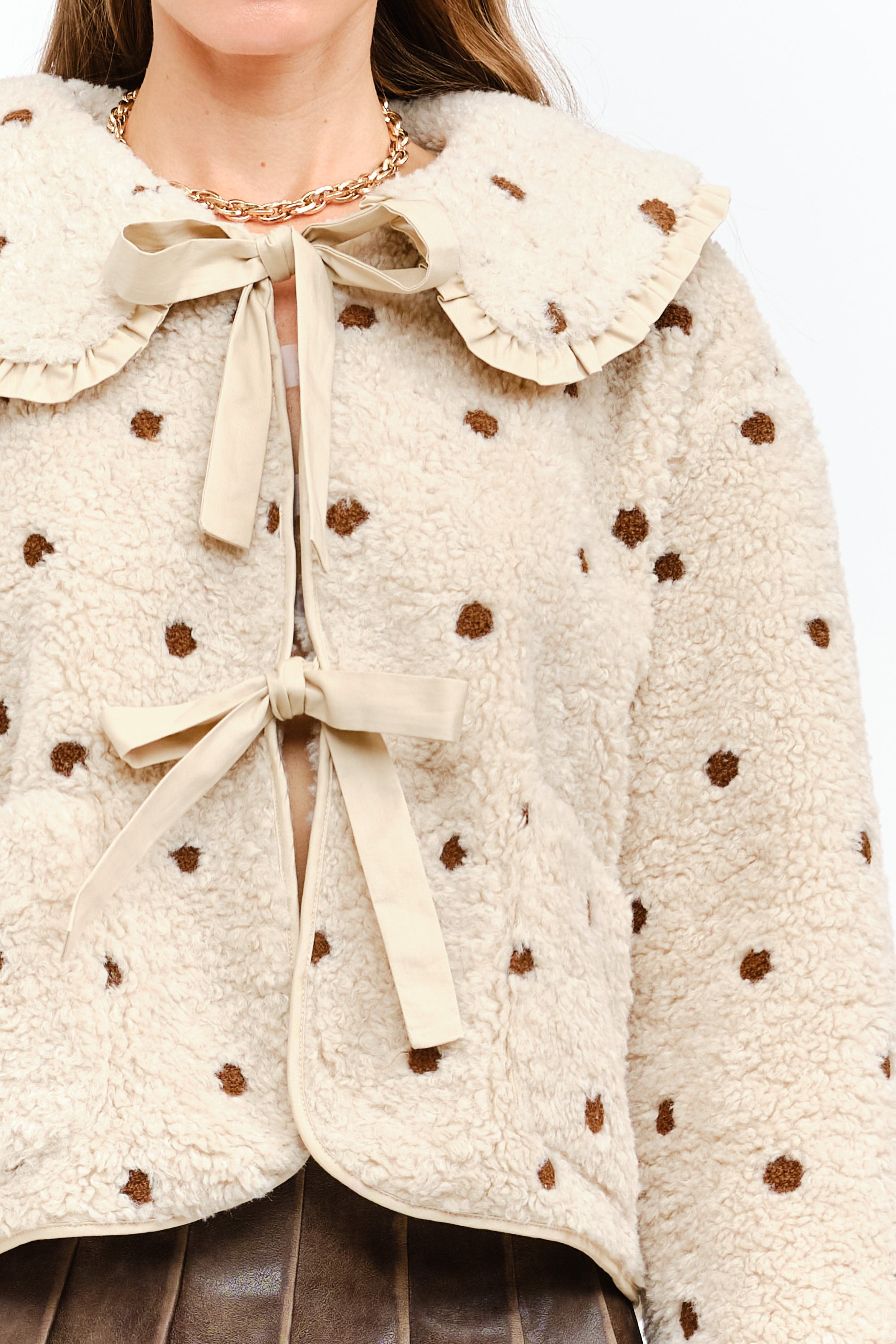 JEAN POLKA DOT JACKET IN NATURAL