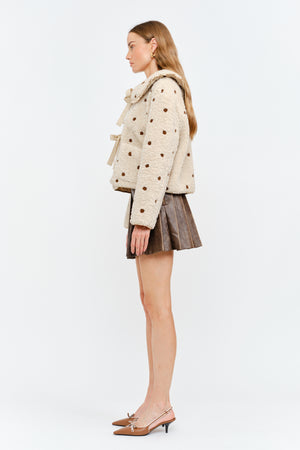JEAN POLKA DOT JACKET IN NATURAL